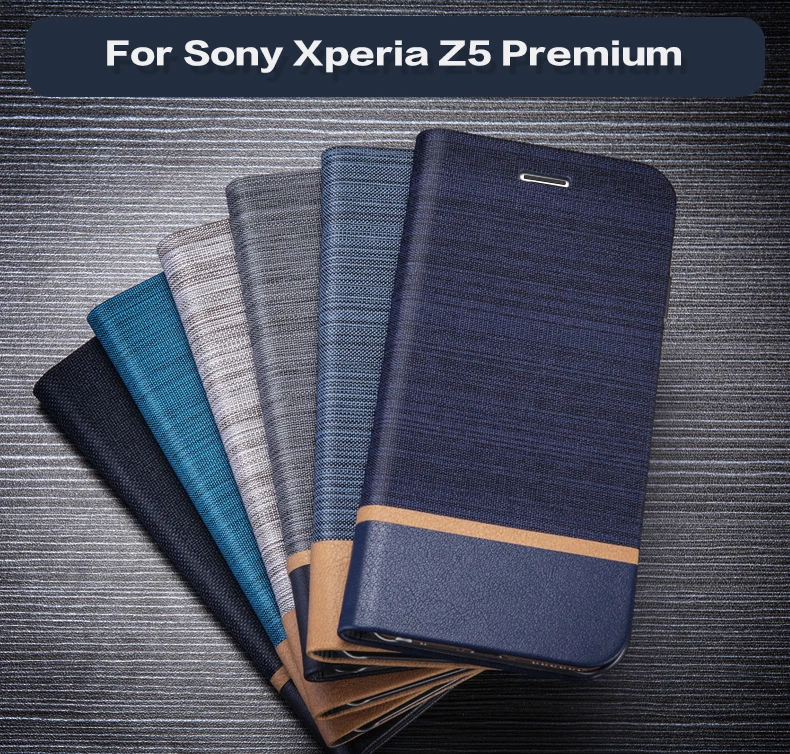 Деловой кожаный чехол для телефона Sony Xperia Z5 Премиум книги Мягкий ТПУ силиконовый