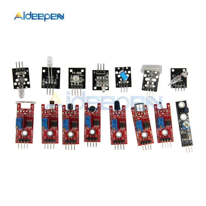 1 Set 37 in 1 Sensor kits Module 37 Sensor DIY Kits Board For Arduino MCU UNO R3 MEGA2560 NANO
