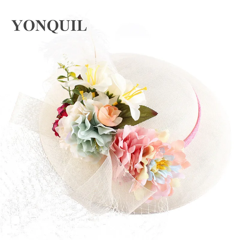 Модные цвета слоновой кости свадебное Шляпы для невесты 30 см большой милый Стиль