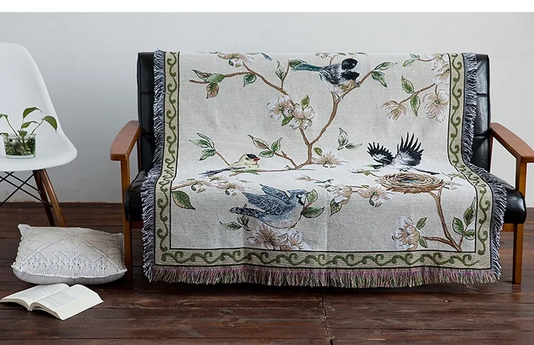 Новые одеяла теплые птицы цветы диван декоративный чехол броски на