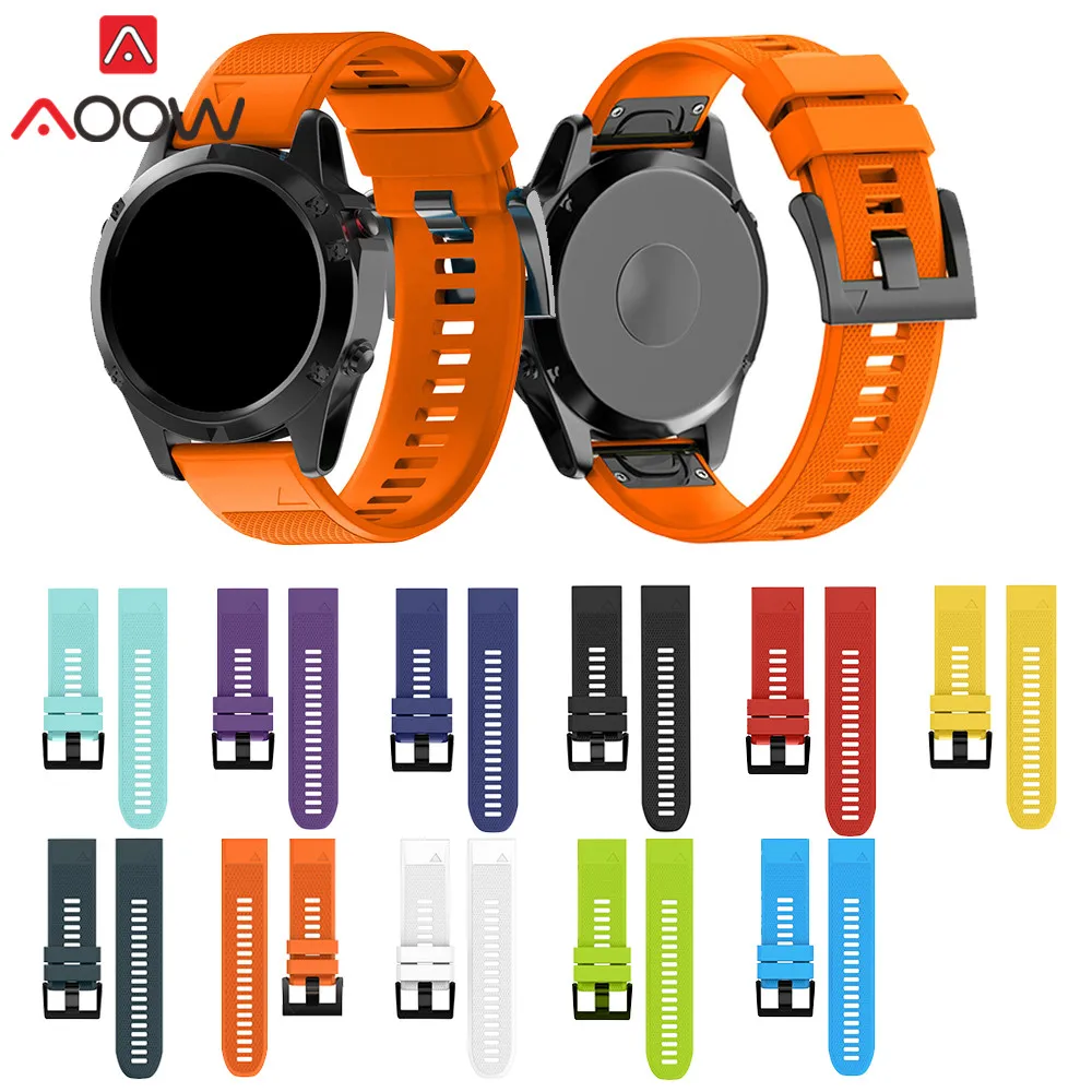 Мягкий силиконовый ремешок для наручных часов 22 мм 26 мм для Garmin fenix 3 HR fenix 5X fenix 3HR fenix5 D2 S60 Quick Release Easy fit