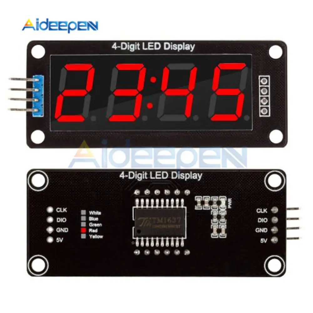 4-значная десятичная Светодиодная трубка TM1637 для Arduino 0 56 дюйма 7 сегментов часы с