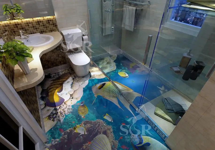 3d обои бабочки напольная плитка на заказ напольное покрытие морской мир