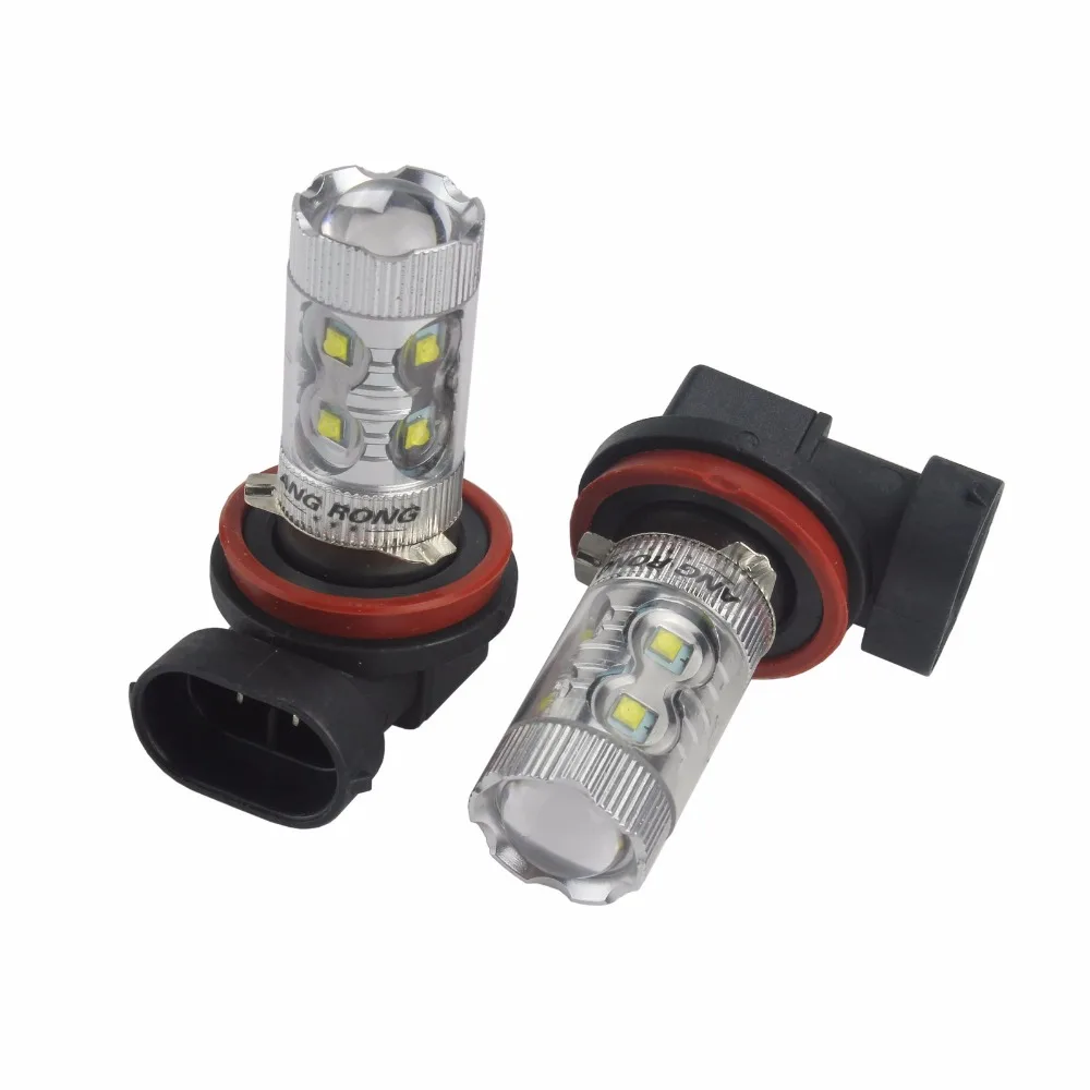 ANGRONG 2x H11 H8 Высокая мощность LED 50 Вт фара Sidelight Вождение бег Противотуманные фары