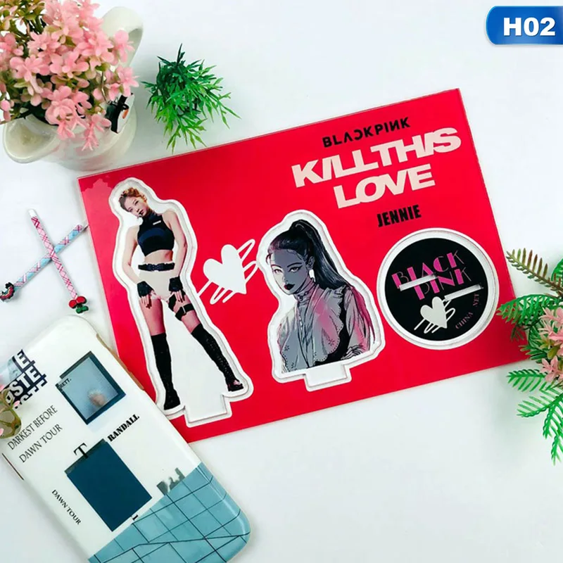 1 комплект BLACKPINK KILL THIS LOVE Album прозрачный акриловый стол подставка фигурка для фанатов коллекция Канцелярский набор - Цвет: H02