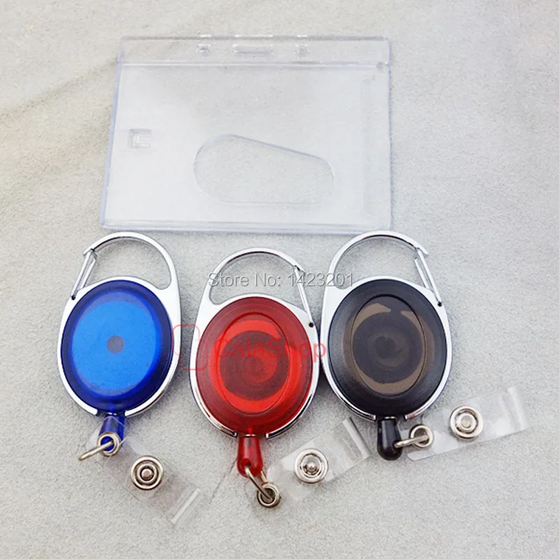 1 шт. ID жесткий держатель карты выдвижные катушки значок зажим горизонтальный