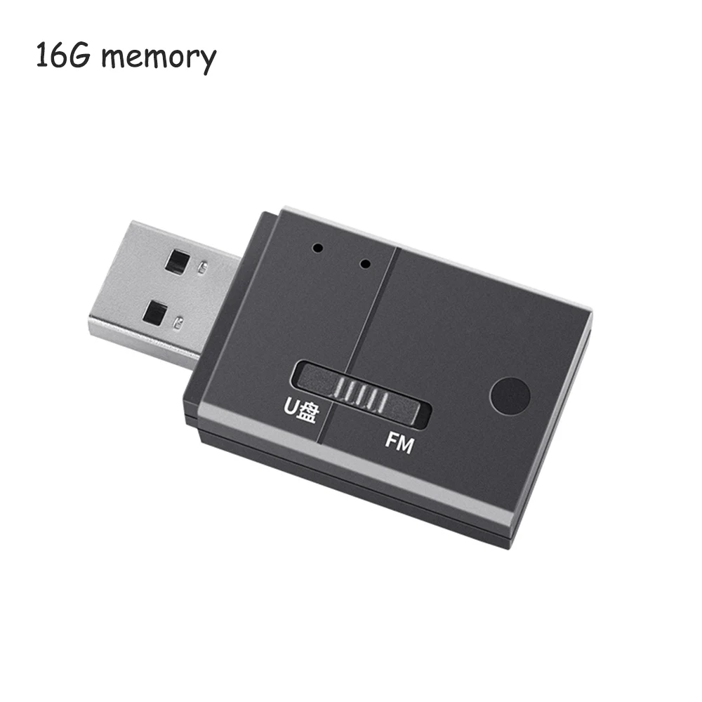 JINSERTA U диск Автомобильный Bluetooth 5,0 fm-приёмопередатчик громкой связи стерео MP3 музыкальный плеер автомобильный комплект с пультом дистанционного управления - Название цвета: 16G Memory