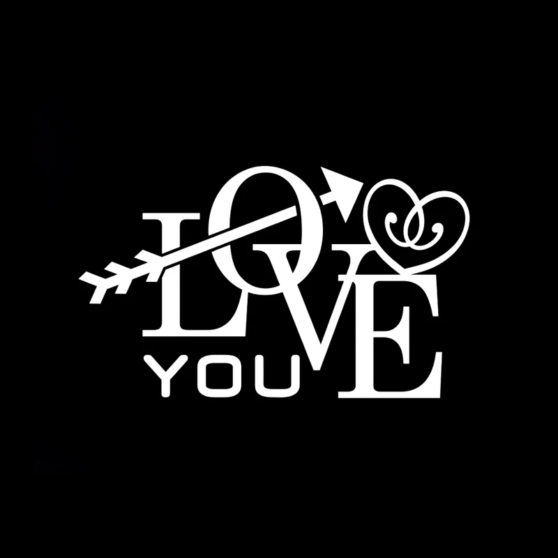 YJZT 15 см * 9 Виниловая наклейка автомобильная Love You Arrow And Heart черная/Серебристая