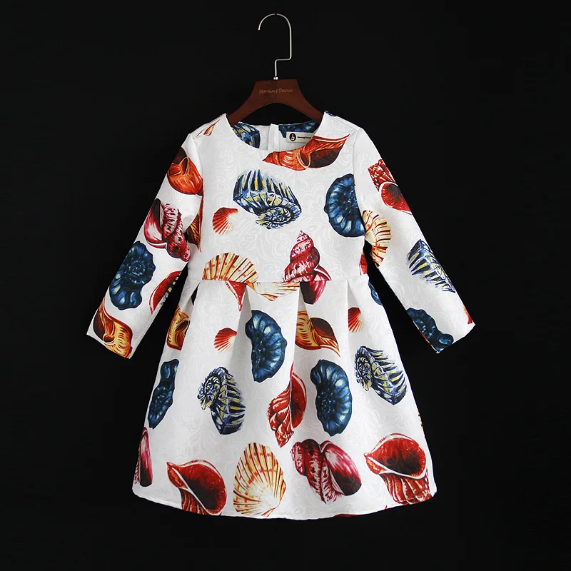 Весенняя детская одежда для всей семьи жаккардовое платье с длинными рукавами