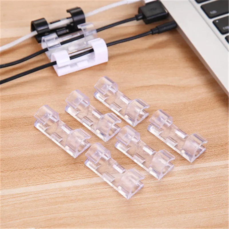 SIANCS 20PCS Clip Cable Winder Bobbin clamp protector USB Ties Organizer Wire Cord Fixer Holder Management | Электроника
