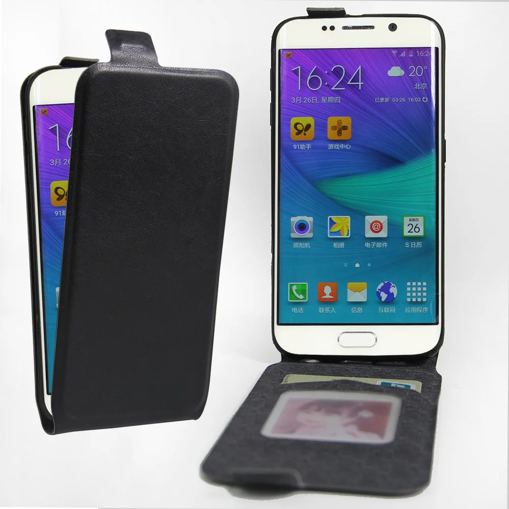Мобильный Телефонные Чехлы для Galaxy S6 край чехол раскладушка флип PU покрытие края