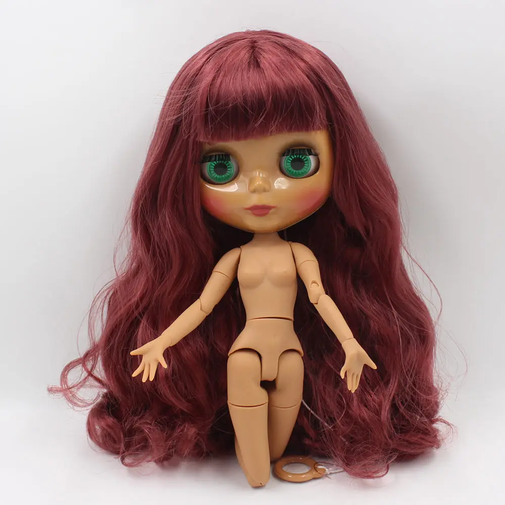 ICY DBS Blyth doll No.BL12532 Silky Wine Red hair JOINT body Chocolate skin Neo 1/6 BJD ob24 anime girl | Игрушки и хобби