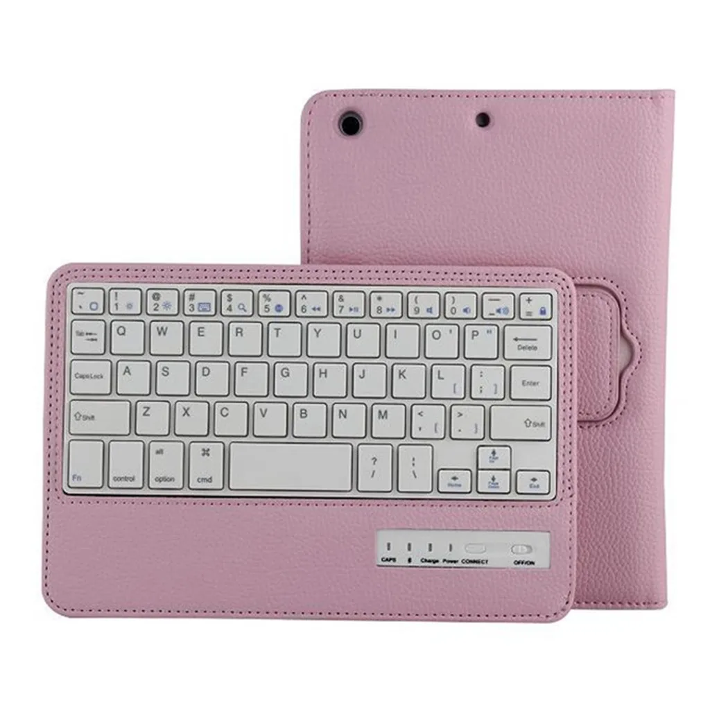 VOBERRY Беспроводная клавиатура Bluetooth клавиатура складной съемный для Ipad Mini Pro Air 1/2/3/7,9 дюймов складной чехол Ipad#2 - Цвет: Розовый