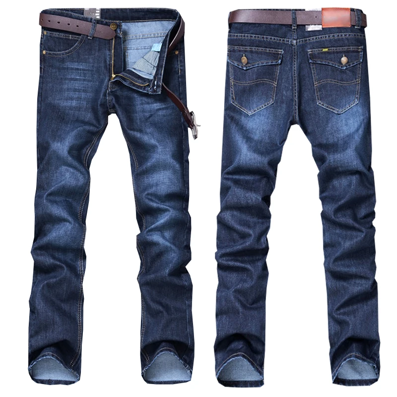 

Casual Jeans Men's Pure Blue Classic Jeans Men's New Straight Large Size Cotton Jeans