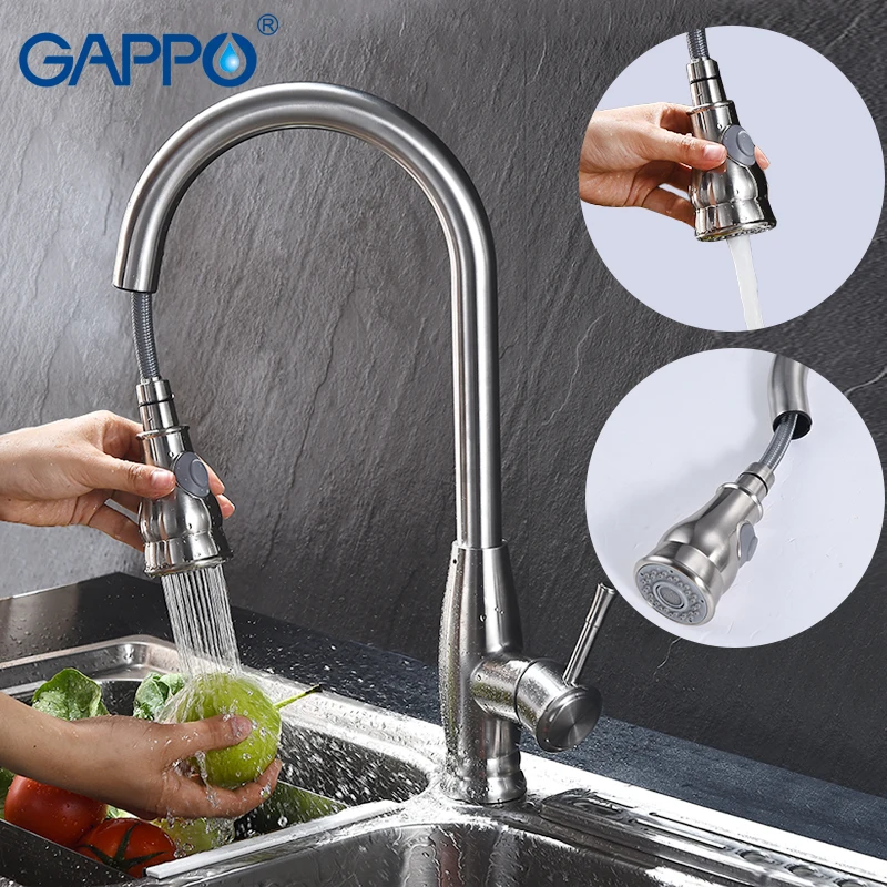 Кухонный Смеситель GAPPO вращающийся кран из нержавеющей стали гибкий на