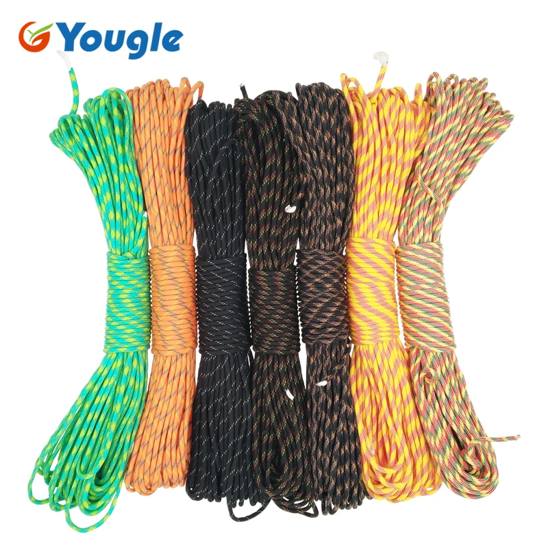 

YOUGLE 100FT 7 Cord Strand Paracord 550 Parachute Cord Lanyard Rope Mil Spec Type III Tent Wind rope Camping Survival Kit 81-87