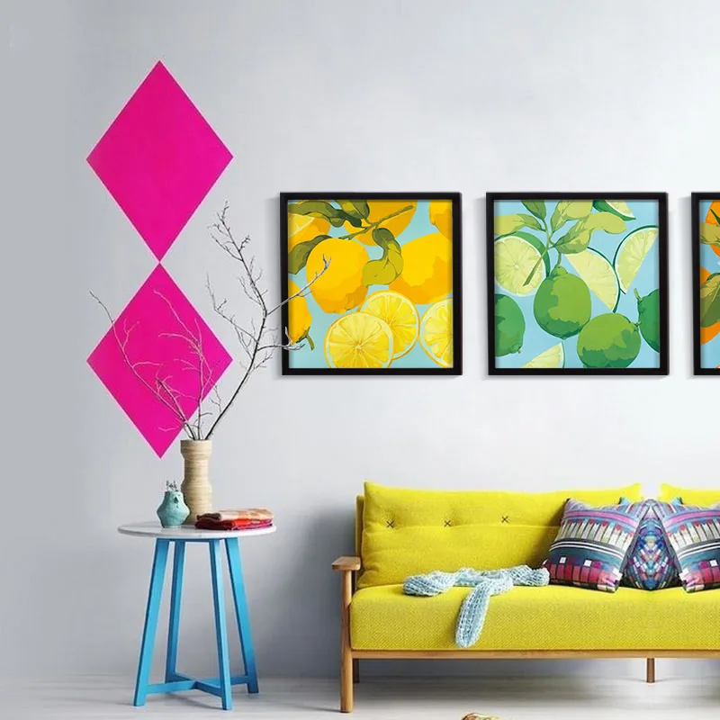 Фрукты изображения оранжевый груша помидор печатных на холсте маслом