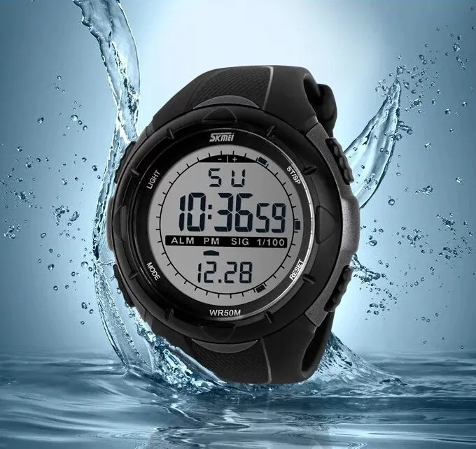 Мужские спортивные часы skmei цифровые наручные часы reloj hombre с большим циферблатом военные противоударные водонепроницаемые часы для мужчин