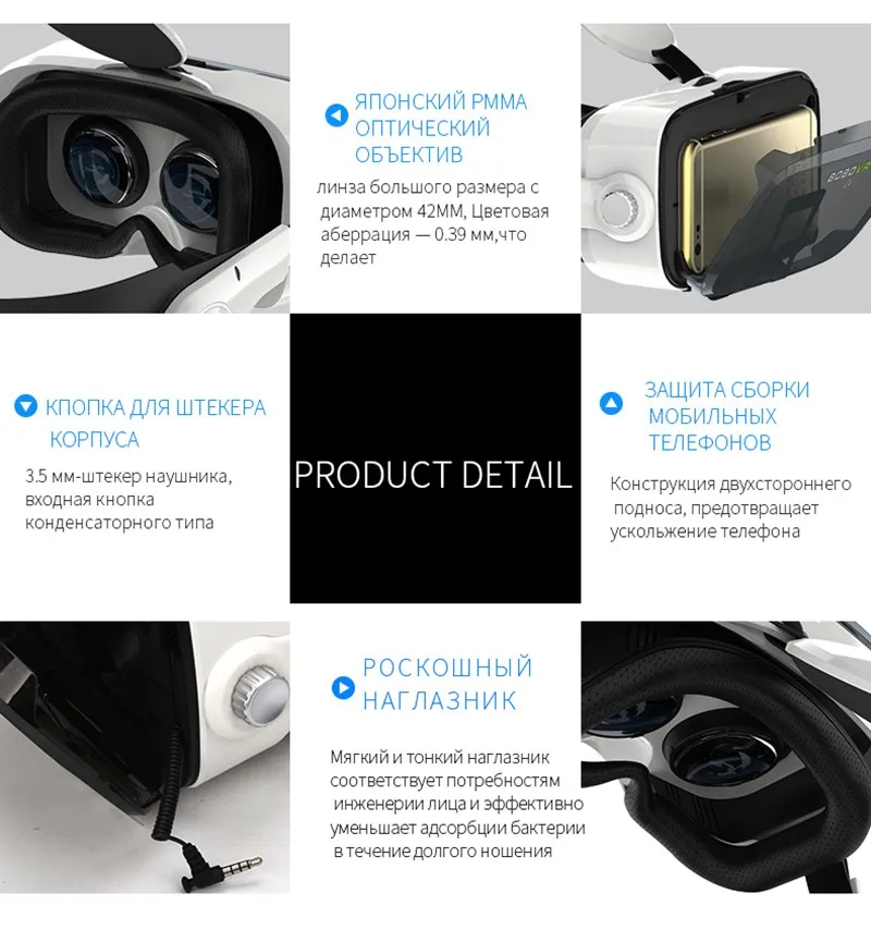 BOBOVR Z4 кожа 3D картонный шлем виртуальной реальности VR очки гарнитура Stereo Box BOBO VR для 4-" мобильный телефон