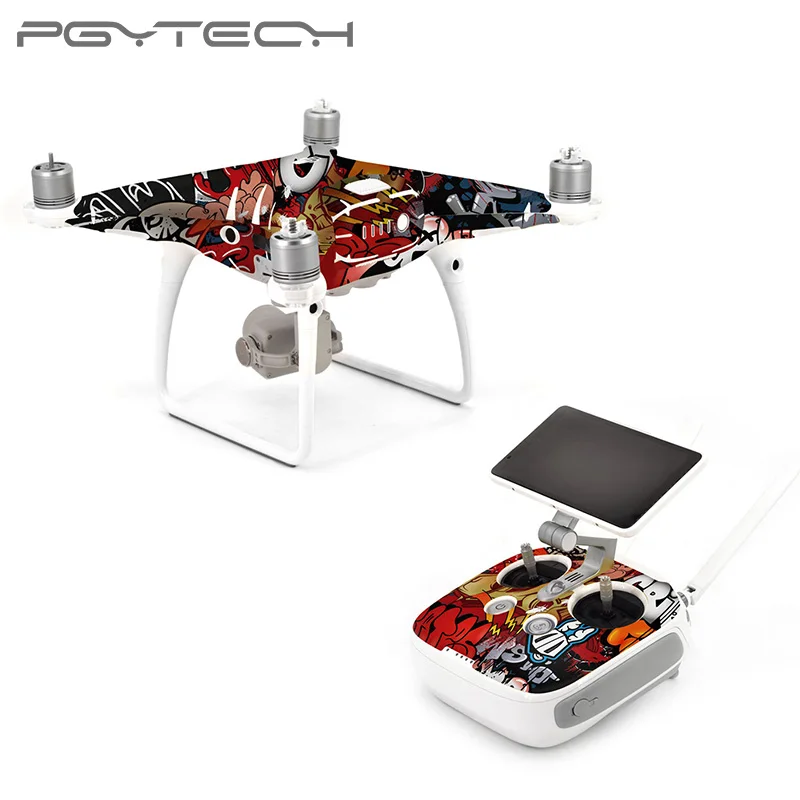 PGYTECH DJI Phantom 4 Pro skin sticker Grain Stickers Waterproof Skin Wrap Protector for Drone Body Remote Control Parts | Электроника