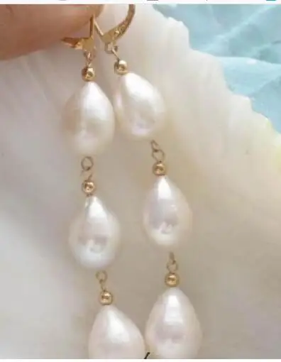 PAIR 9-10MM SOUTH SEA WHITE NATURAL PEARL EARRING 925 Earring jewelry women WonderfulGenuine Selling Huge | Украшения и