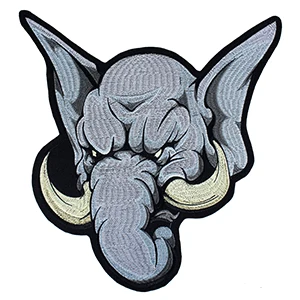 elephant Нашивки на мотоцикл, тигр, дракон, слон, Череп, вышитые наклейки, железная нашивка для рок-куртки, джинсов, ткань, аппликация, значок - Цвет: elephant