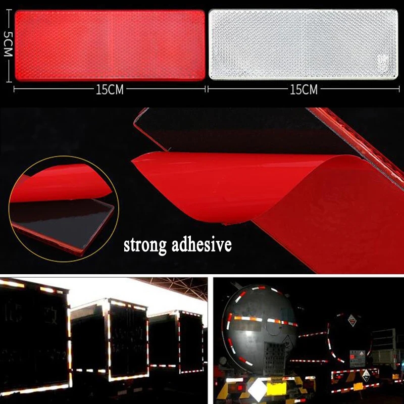 

10pieces Red and white plastic retro reflector Truck reflective safety for car