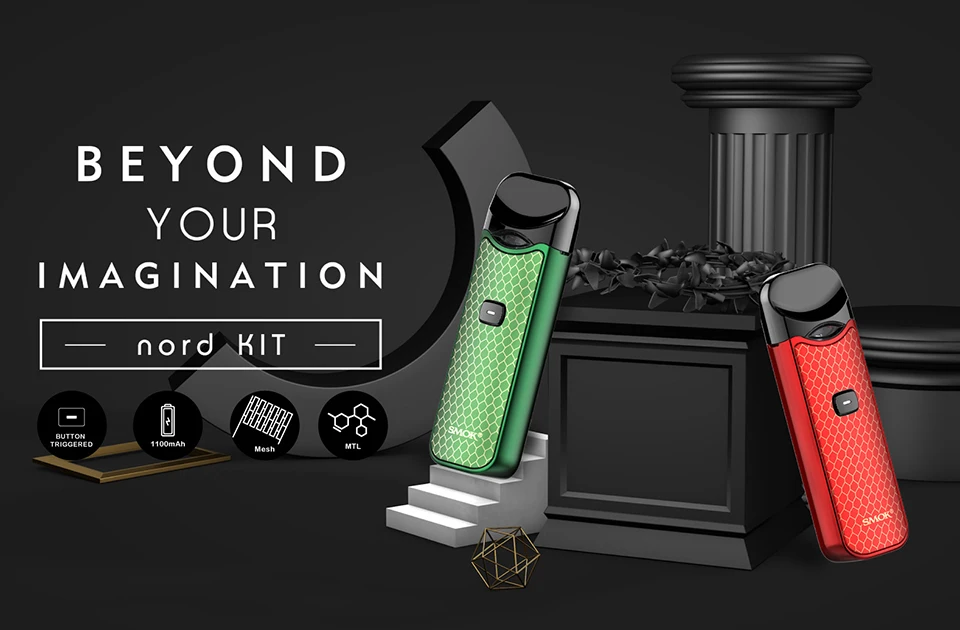 SMOK Nord Pod Vape ручка 1100 мАч батарея 3 мл Pod система сетка катушка электронная сигарета Pod Комплект Испаритель VS SMOK NOVO Minifit