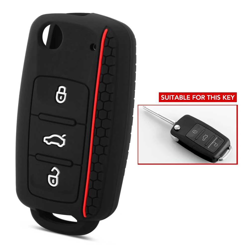 Силиконовый чехол для ключей от машины VW Volkswagen Polo Golf Passat Beetle Caddy T5 Eos Tiguan Skoda A5 SEAT Leon