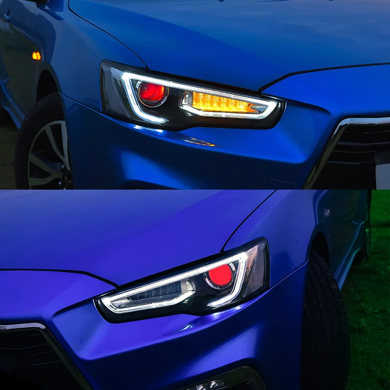 Головной светильник в сборе для Mitsubishi Lancer EVO X 2010- левый и правый светодиодный ходовой светильник DRL сигнал последовательного поворота