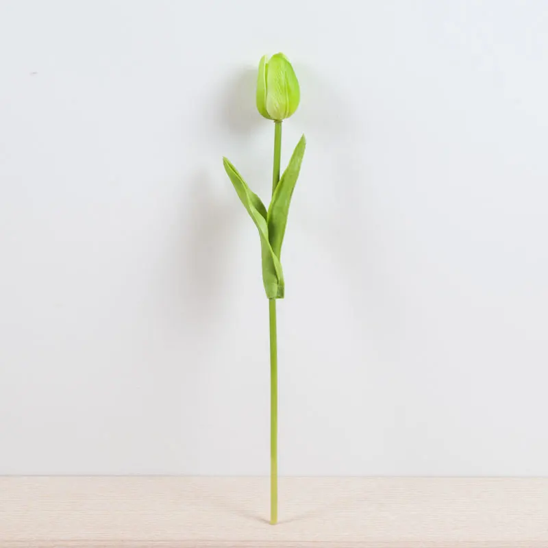 Настоящее сенсорный искусственная PU Tulip стволовых-1" Длина искусственные цветы, декоративные DIY искусственный цветок стены дома рождественские украшения цветы - Цвет: Green