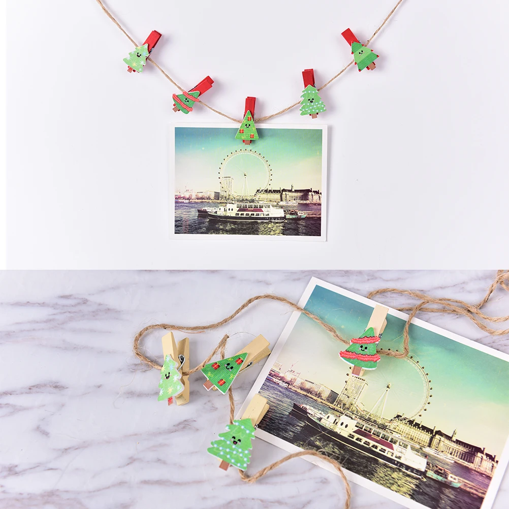 

1pack Merry Christmas Tree Office Supplies Photo Craft Clips DIY Clothes Paper Peg Party Decoration