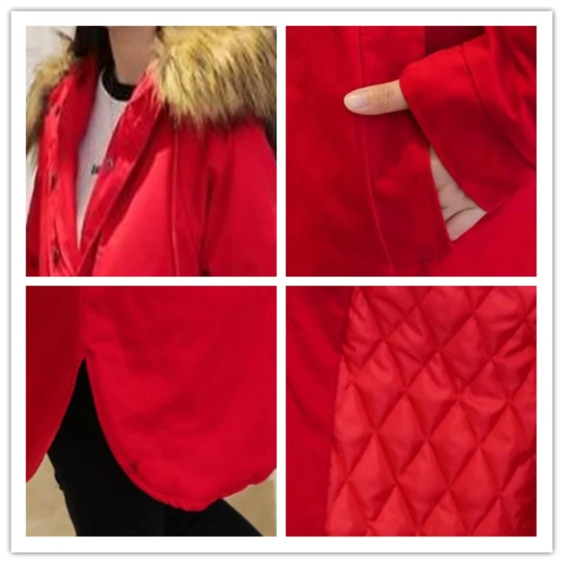 

2019 New Hot Women Winter Cotton Coat Hooded Fur Collar Parkas Loose Large Size Mid-long Coat Outerwear Warm Winter Jacket CW027