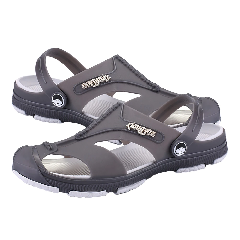 Новинка мужские открытые сабо с ремешком сзади сандалии без застежки летние