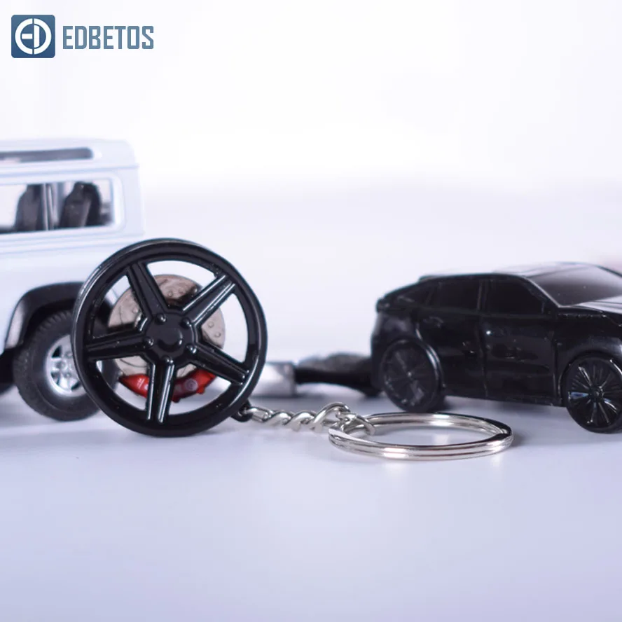 JDM стиль брелок для ключей колеса обода брелок с TE37 Шесть звезд дизайн с Тормозным Диском для автомобиля аксессуары авто часть автомобиля брелок для ключей