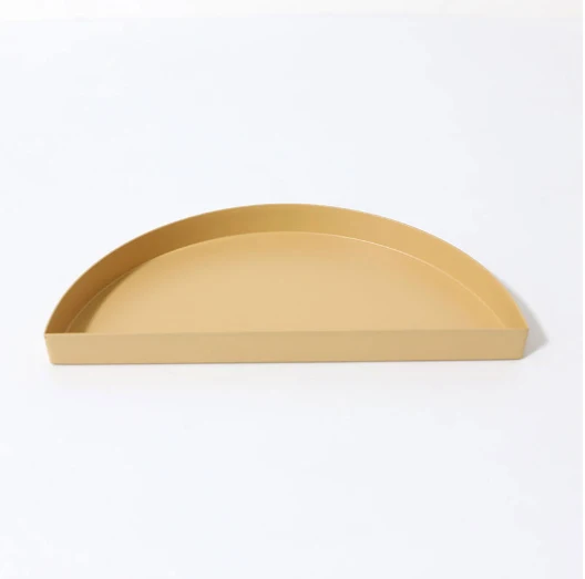 semicircle apricot Полукруглый металлический лоток для хранения ювелирных изделий в скандинавском стиле, лоток для хранения фруктов, конфет, настольный геометрический комбинированный лоток - Цвет: semicircle apricot