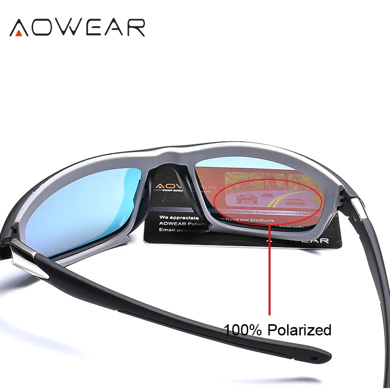 Мужские спортивные поляризационные солнцезащитные очки AOWEAR модные уличные