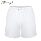 Мужские прозрачные быстросохнущие пляжные шорты на шнуровке, плавки, летние шорты для плавания, Мужская одежда для плавания, купальный костюм, купальный костюм