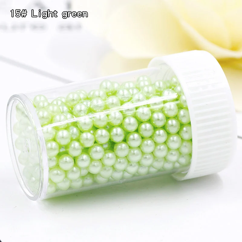 15 Light green 380 шт бусины для слаймов DIY аксессуары наполнитель Кристальные частицы грязи имитация жемчуга без отверстий DIY Ювелирные изделия поставки слаймов 4 мм - Цвет: 15 Light green