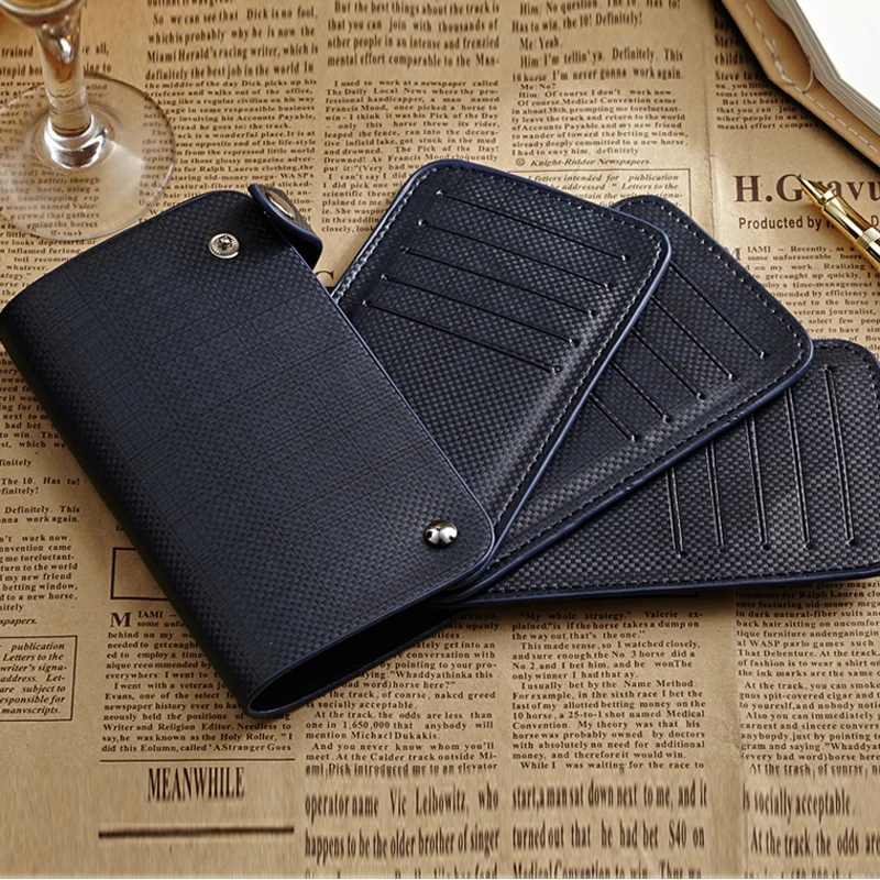 Темно синий чехол для карт несколько владельцы кредитных винтажный кошелек