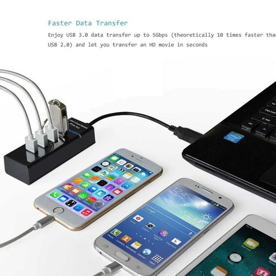 Зарядка 4 Порты и разъёмы USB 3 0 концентратор с выходом 5V/2.5A адаптер питания для PS4 Pro