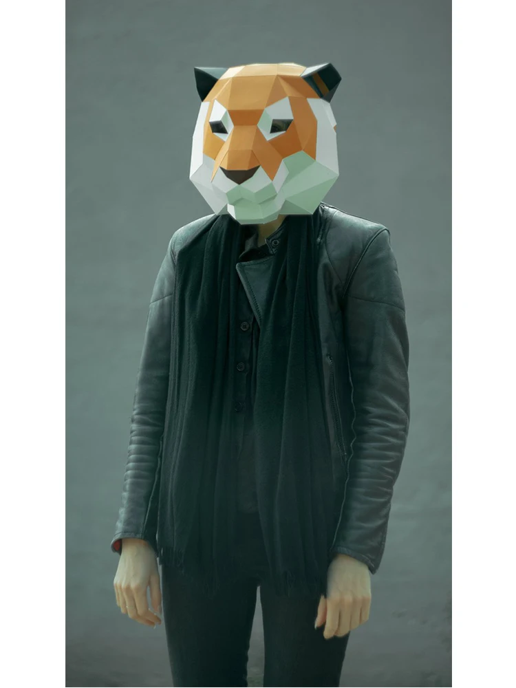 Tiger paper 3D DIY Материал ручная креативная Маскарадная маска для вечеринки реквизит для шоу#1454 Милая маска ручной работы