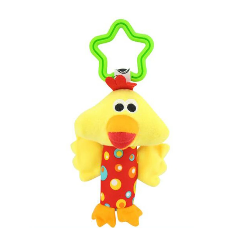 HMK Chick Милые животные Колокольчик для ребенка игрушки плюшевое кольцо колокольчик детская игрушка для мальчиков и девочек подарок для новорожденных детские погремушки - Цвет: HMK Chick