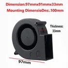 Gdstime 1 шт. 9733 шариковый подшипник 97x33 мм Бесщеточный вентилятор охлаждения постоянного тока 12 В Вентилятор 97 мм x 33 мм 9 см