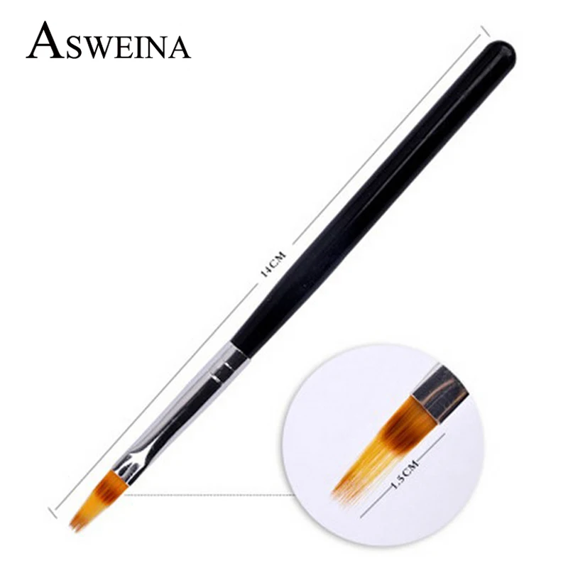 

Asweina High Quality Professional 1PC Black Handle Nylon Hair New Brush Nail Art Brush For UV Gel Nail Tools