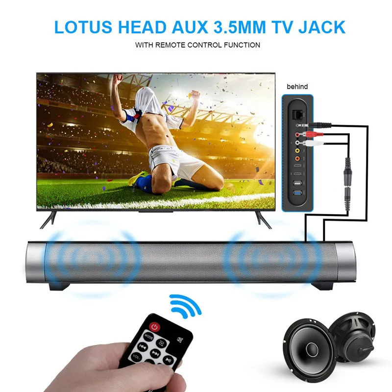 

Wireless Remote Bluetooth Speaker Soundbar Magnetic Stereo Sound Subwoofer Speaker HIFI Boombox Speakers Computer Tablet ETC