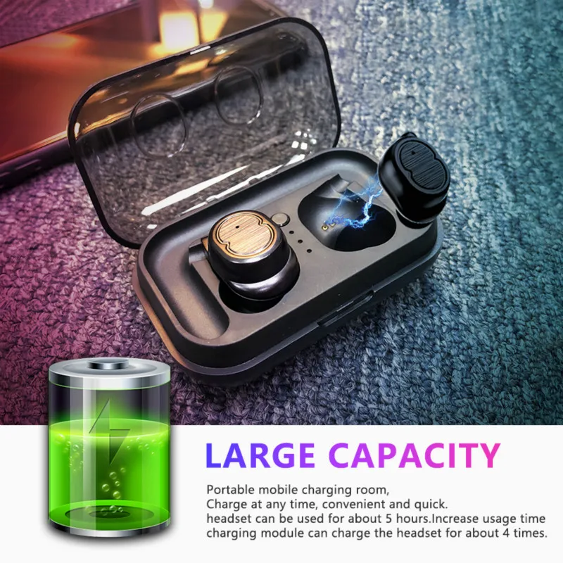 TWS Bluetooth наушники беспроводные 5 0 спортивные стерео бас гарнитура с двойным