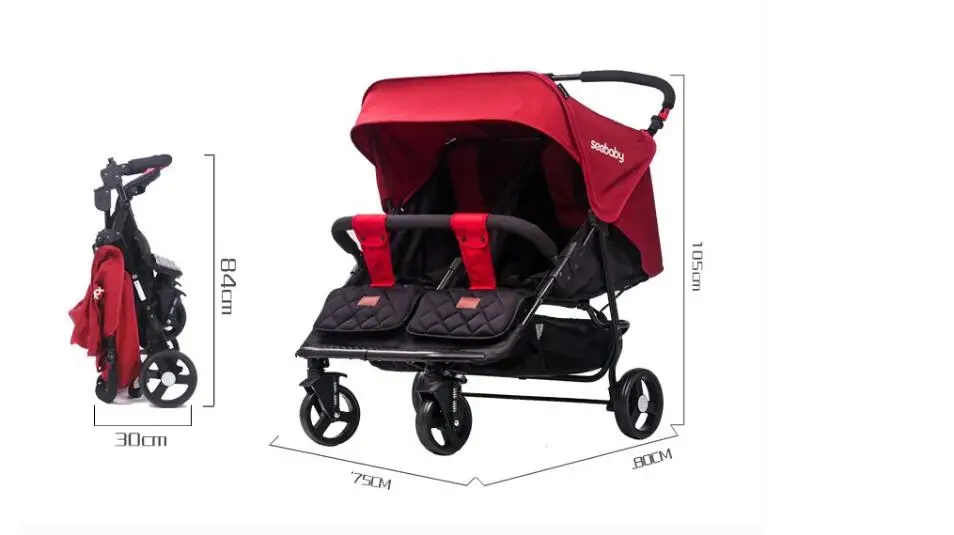 Детская двойная коляска seebaby parm cart многофункциональная складная Коляска