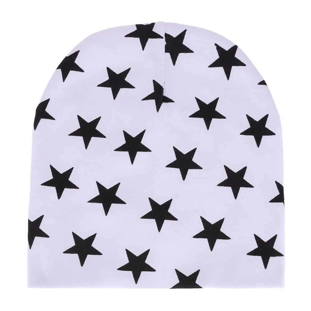 Autumn Winter Spring Cute Stars Print Baby Hat Girls Boys Caps Warm Soft Breathable Cotton Kids Beanie for 0-3T Children Wear | Детская