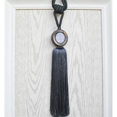 Dark gray Qgvish, 2 шт., занавески с кисточками, бахрома, подхваты для штор, ремень для подвешивания, Аксессуары для штор, кисточки, пряжка, держатель для штор, Декор - Цвет: Dark gray